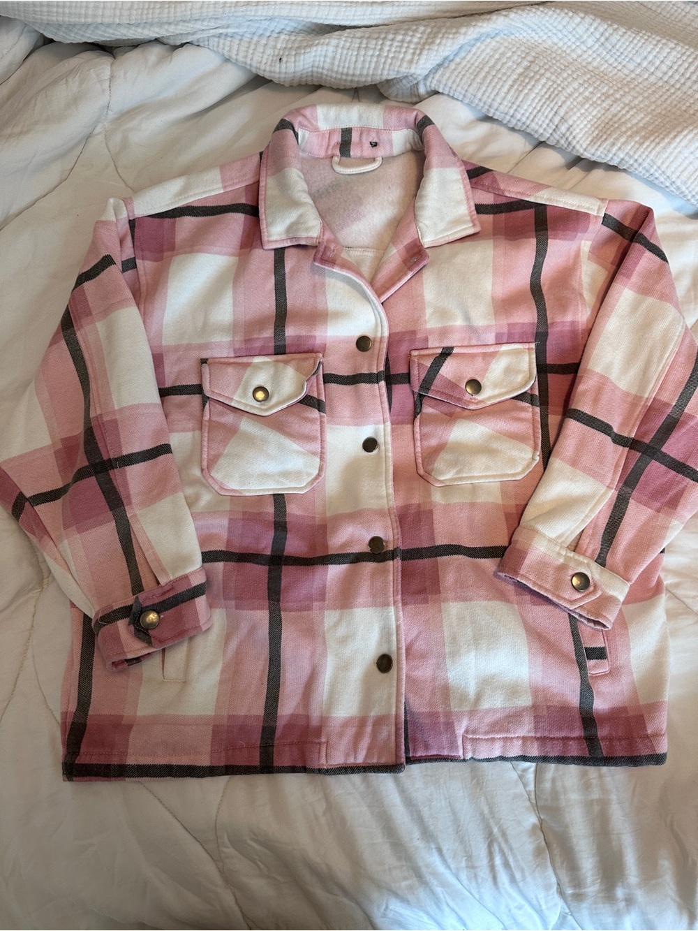 Pink Plaid Button-Up Shacket